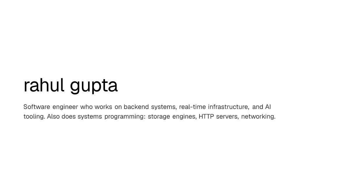 Rahul Gupta - Software Engineer